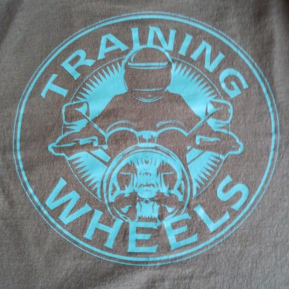 T Shirt Motorcycle Training Wheels Long Sleeve Adult Size M Medium - Picture 1 of 4
